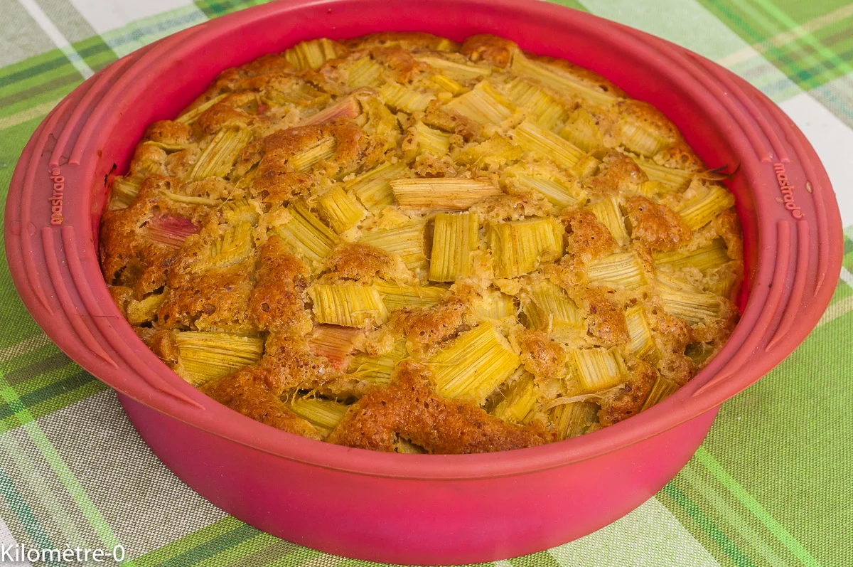 Photo de recette danoise, Danemark, cuisine du monde, dessert, gâteau, facile, rhubarbe, amandes, facile, bio, fruits, printemps, healthy, Kilomètre-0, blog de cuisine réalisée à partir de produits de saison et issus de circuits courts
