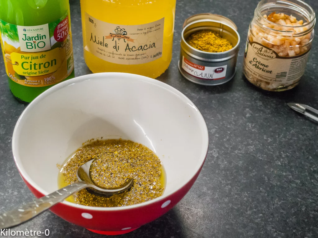 Crevettes marinées au miel et épices cajun - Étape 1