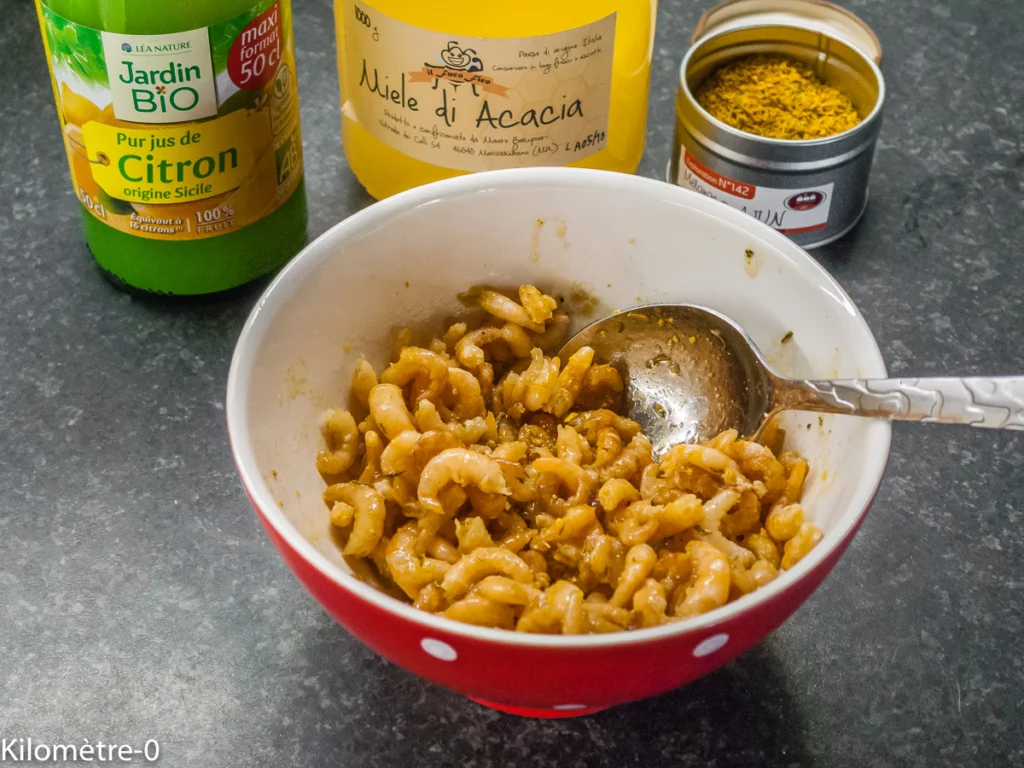 Crevettes marinées au miel et épices cajun - Étape 2