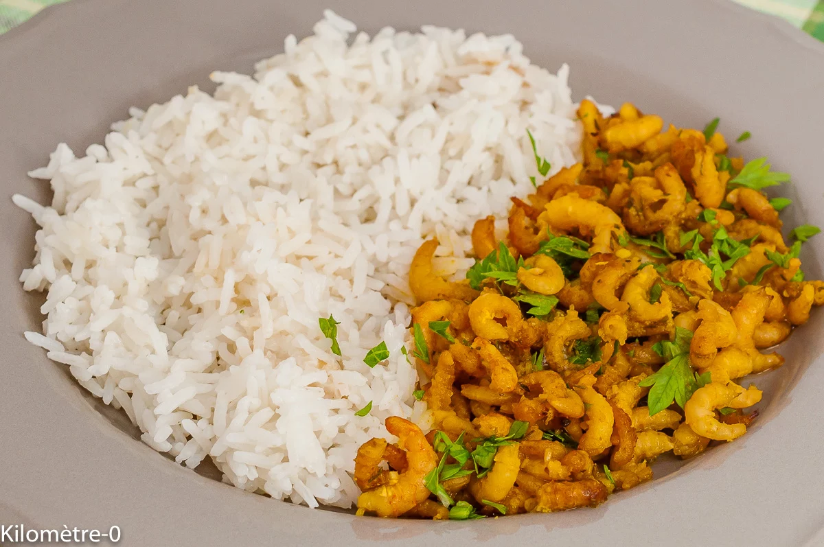 Photo de recette de crevettes marinées, miel, épices cajun, facile, rapide, léger, crustacés, facile, rapide, riz, Kilomètre-0, blog de cuisine réalisée à partir de produits de saison et issus de circuits courts