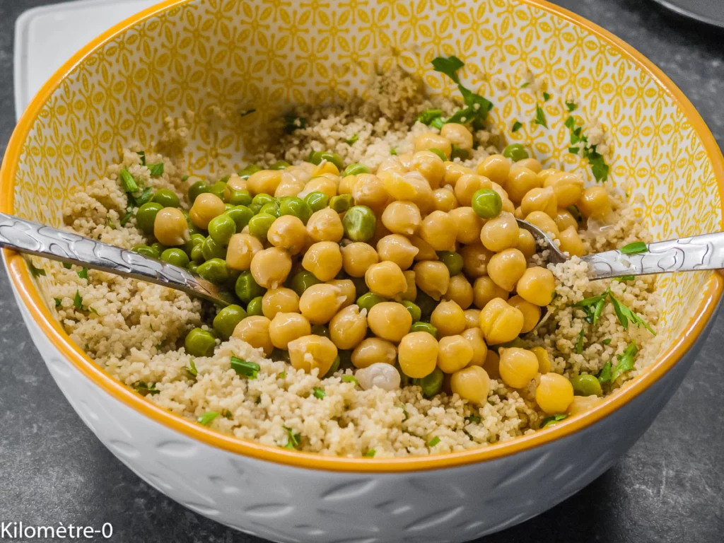 Salade de semoule aux pois chiches et petits pois - Étape 7