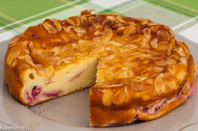 Photo de recette de gâteau, dessert, fraises, ricotta, amandes, facile, rapide, léger,  Kilomètre-0, blog de cuisine réalisée à partir de produits de saison et issus de circuits courts