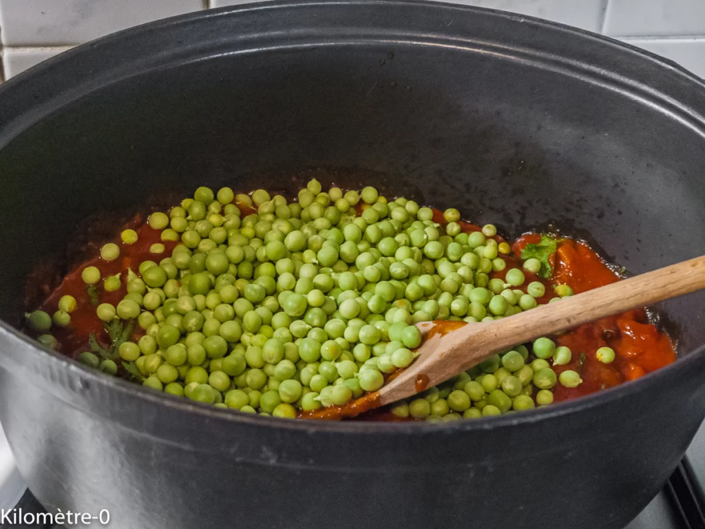 Tajine de kefta aux petits pois - Étape 9