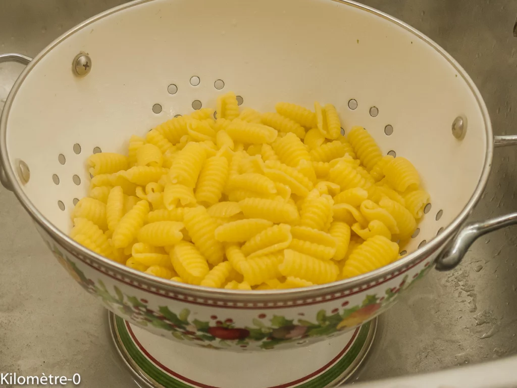 Pâtes aux radis, chorizo et épinards - Étape 4