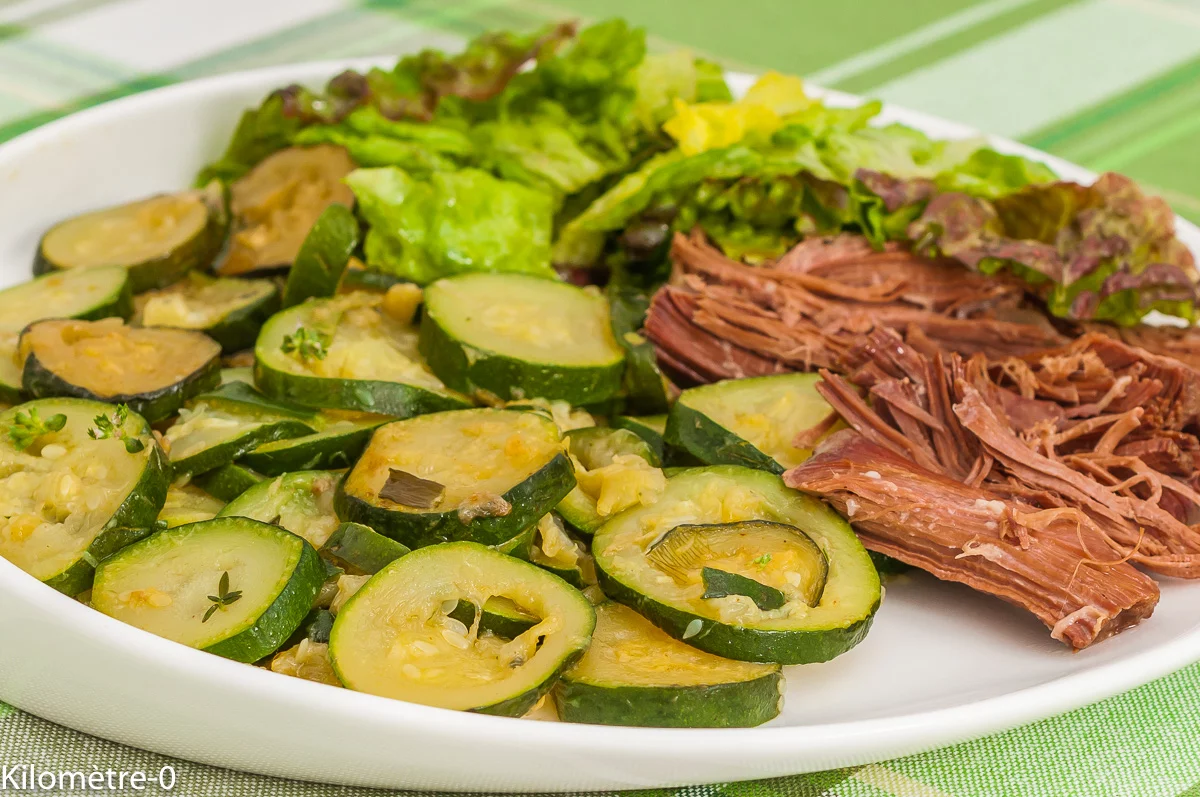 Photo de recette de confit, canard, courgettes, paprika, facile, printemps, été, facile de Kilomètre-0, blog de cuisine réalisée à partir de produits de saison et issus de circuits courts