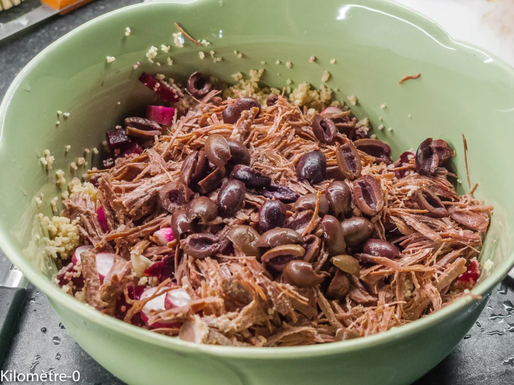 Salade de semoule, confit de canard, betteraves - Étape 8