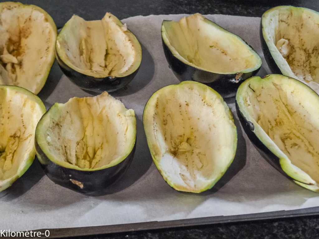 Aubergines farcies aux merguez - Étape 1