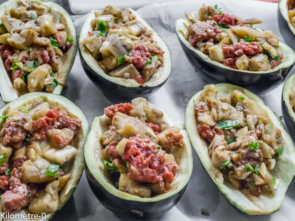 Aubergines farcies aux merguez - Étape 8