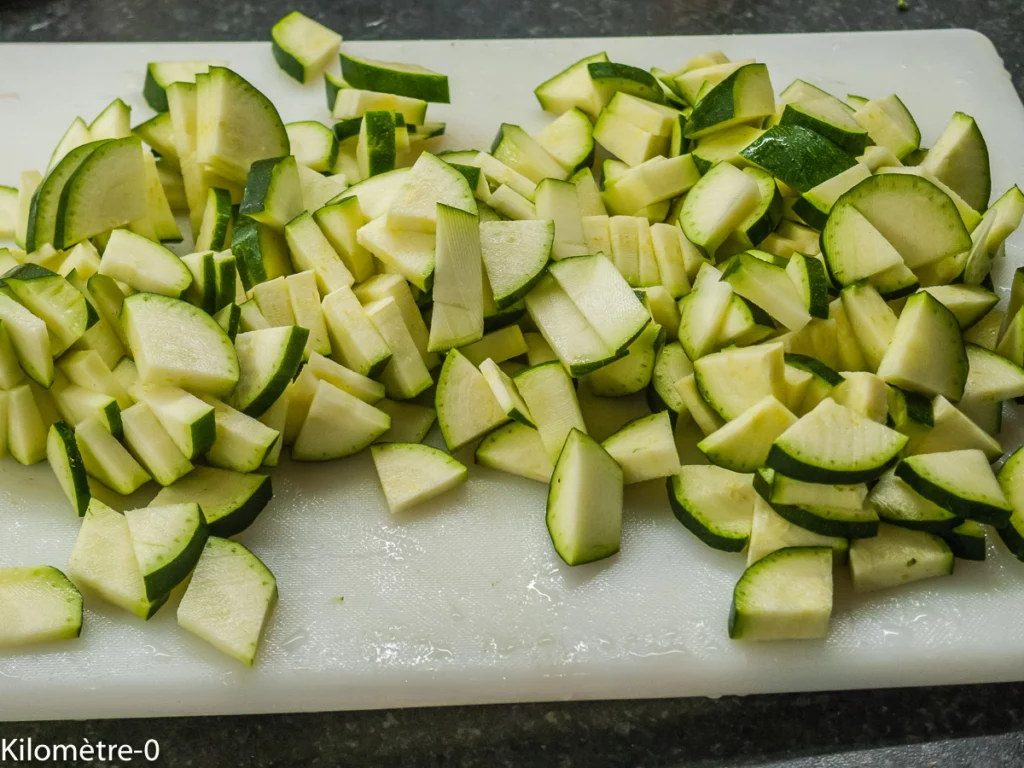 Poêlée de courgettes et cèpes aux crevettes. - Étape 1