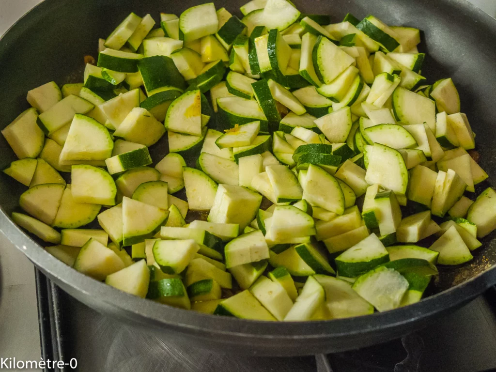 Poêlée de courgettes et cèpes aux crevettes. - Étape 4