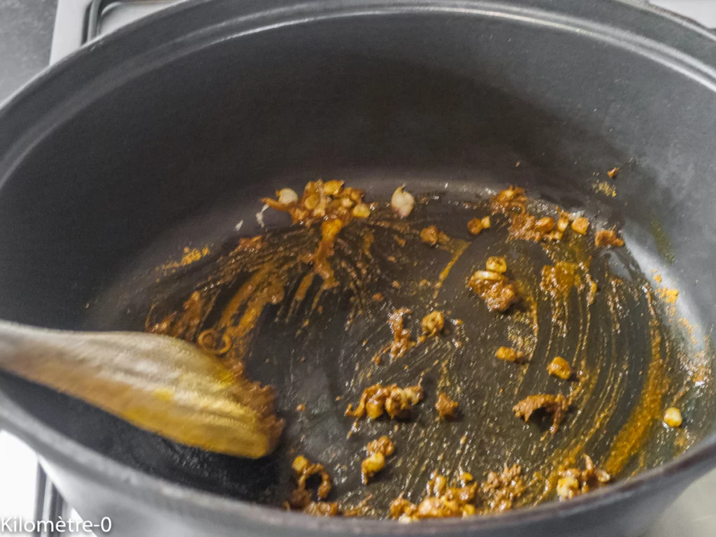 Curry d&rsquo;aubergines aux boulettes de boeuf - Étape 4