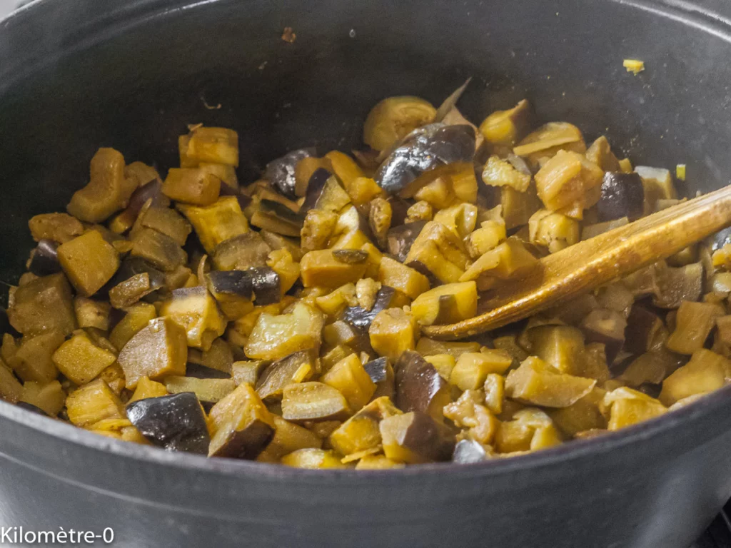 Curry d&rsquo;aubergines aux boulettes de boeuf - Étape 6