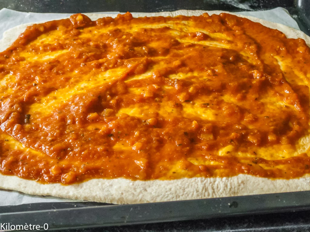 Pizza aux cèpes et poivron - Étape 3