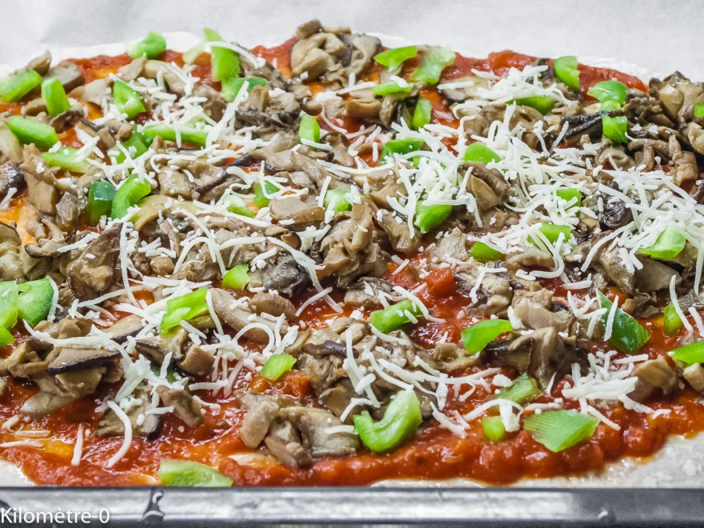 Pizza aux cèpes et poivron - Étape 4