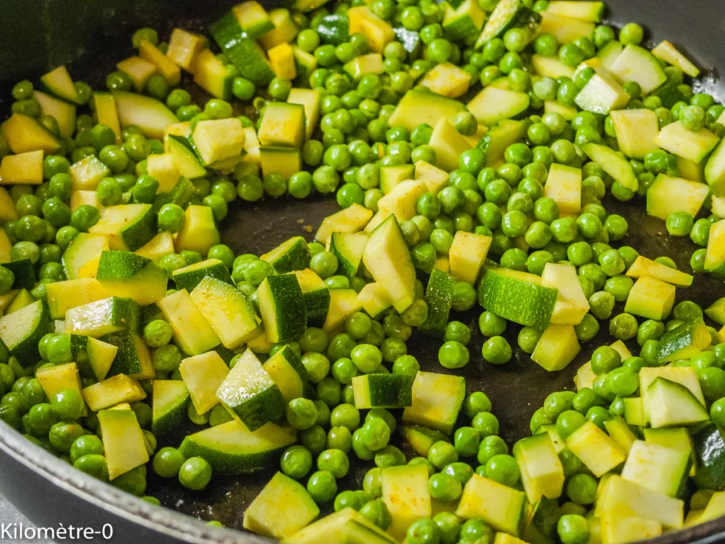 Cake aux petits pois, courgettes et crevettes - Étape 3