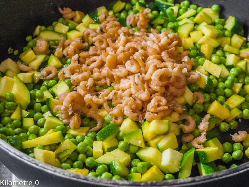 Cake aux petits pois, courgettes et crevettes - Étape 4