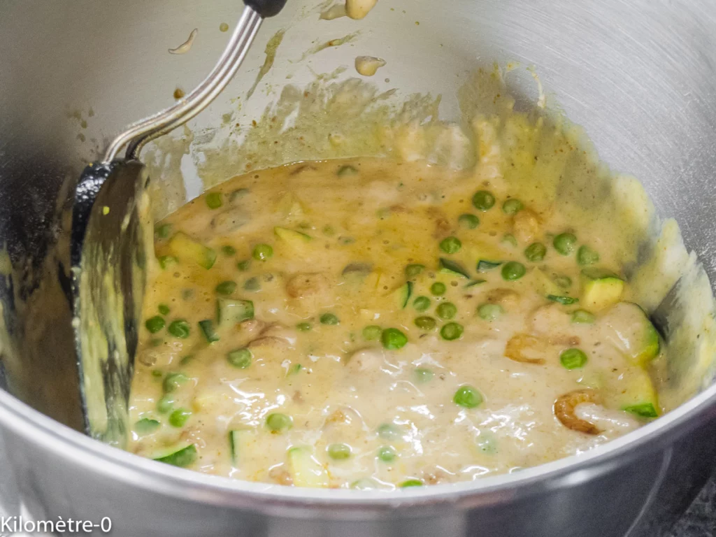 Cake aux petits pois, courgettes et crevettes - Étape 8