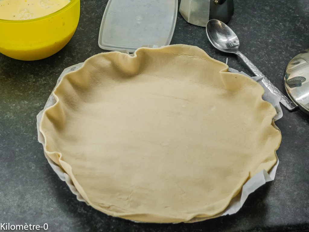 Tarte salée épinards lardons - Étape 1