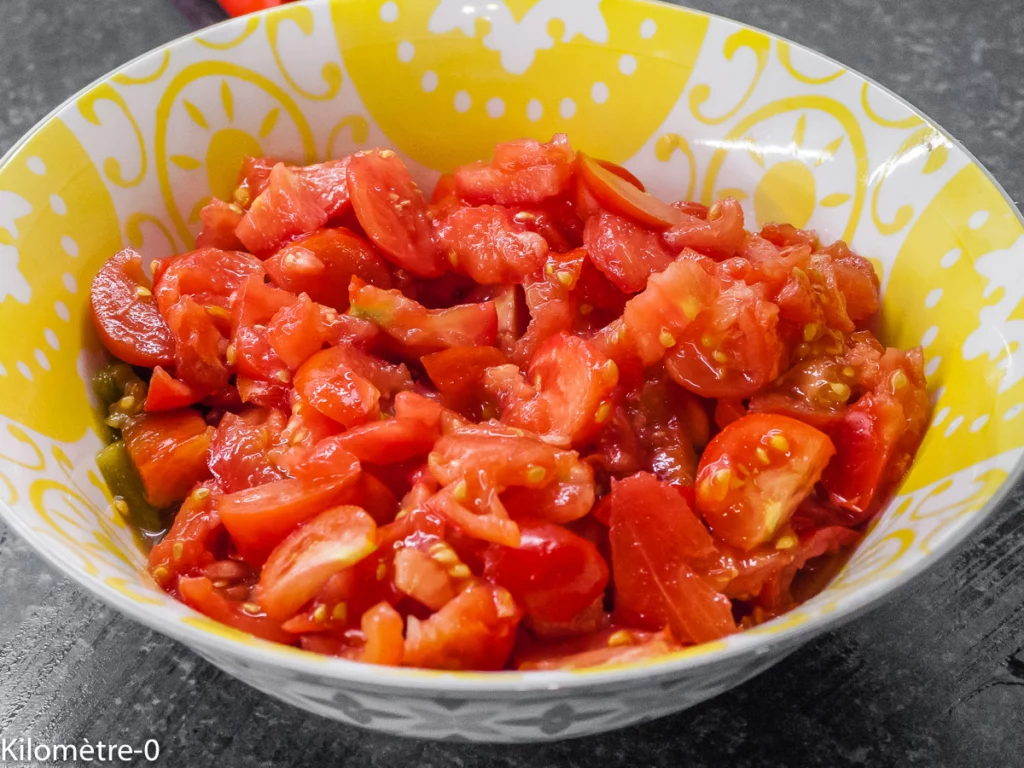 Salade de poivrons grillés et tomates (Maroc) - Étape 3