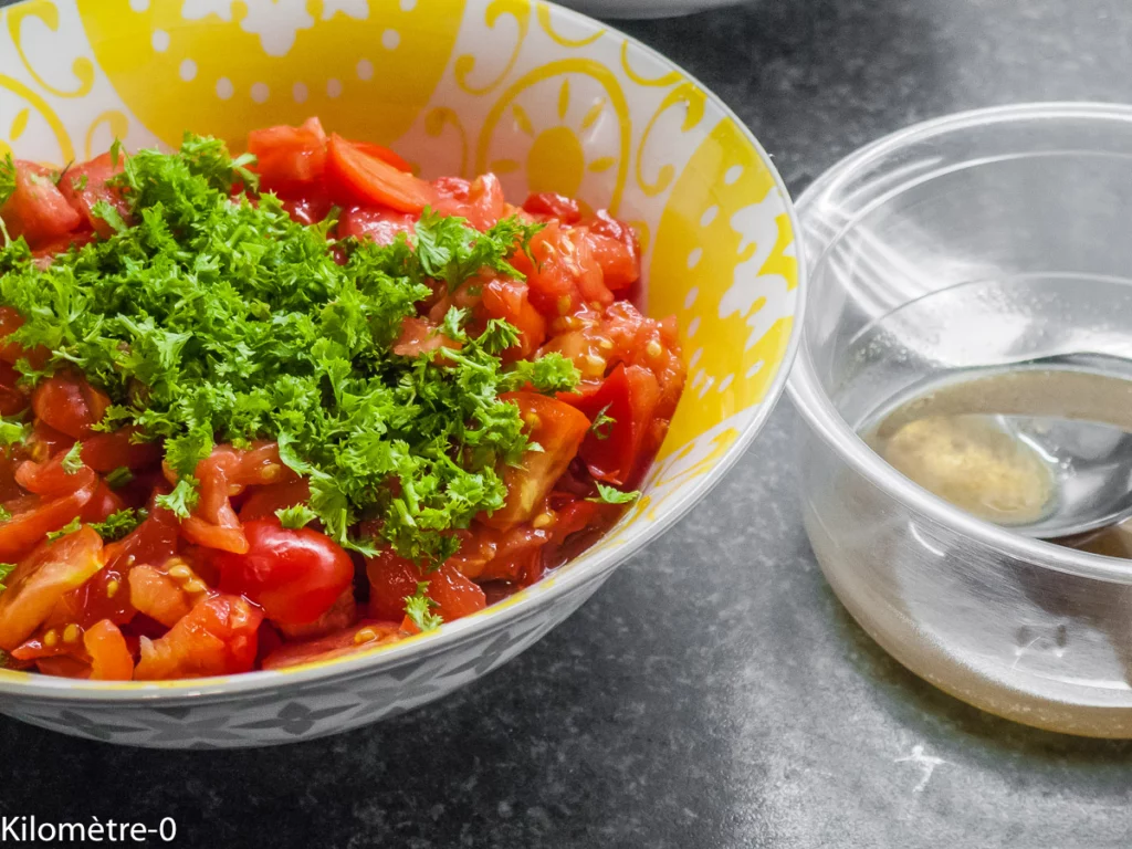 Salade de poivrons grillés et tomates (Maroc) - Étape 5