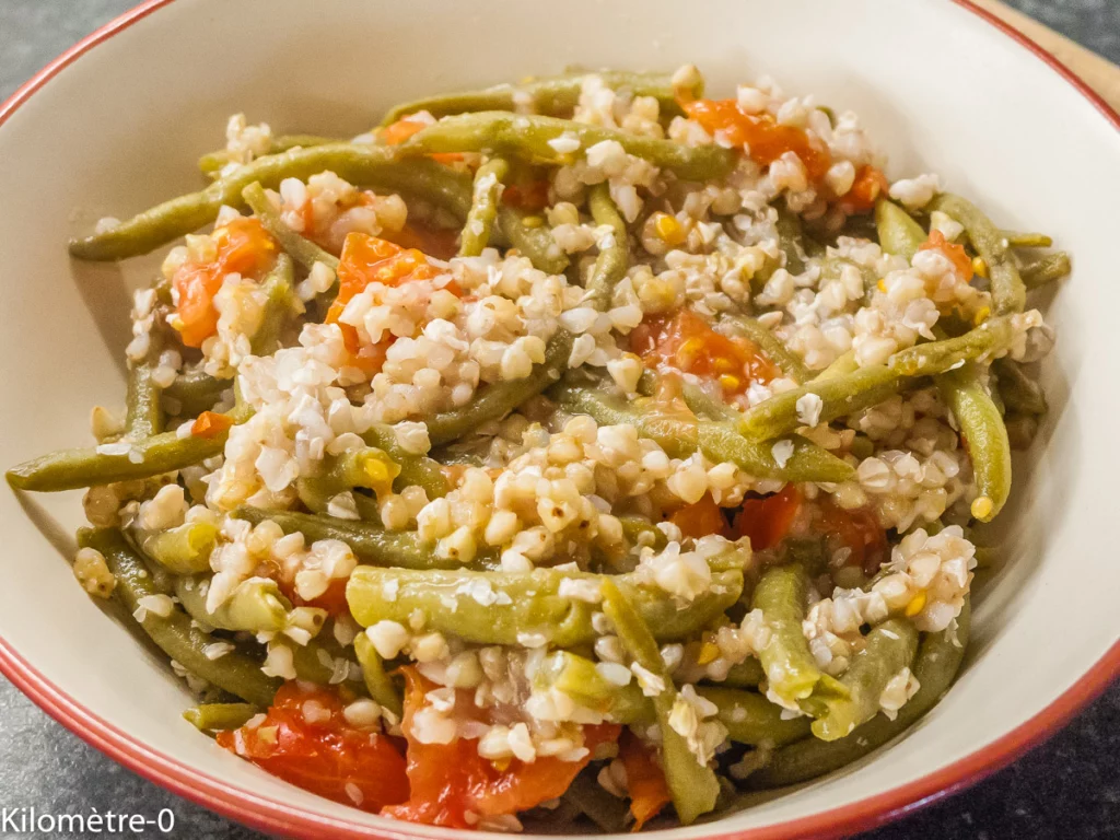 Sarrasin poêlé aux haricots verts et tomates - Étape 5