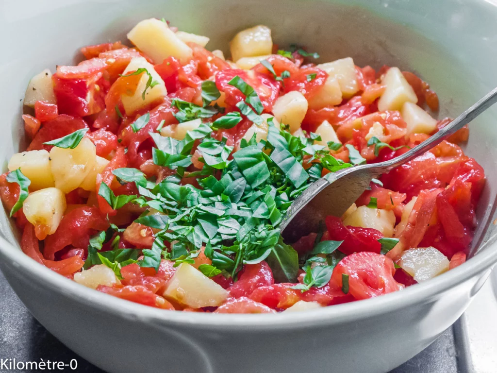 Salade de moules aux pommes de terre et tomates - Étape 7
