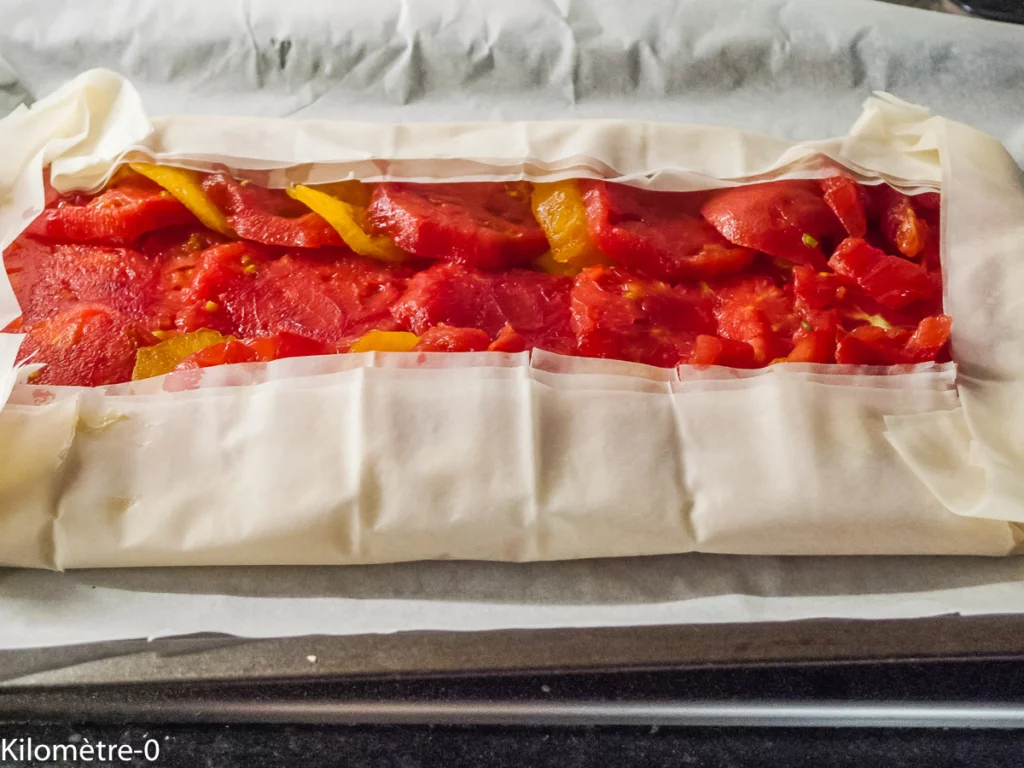 Tarte aux tomates sur feuilles filo - Étape 6