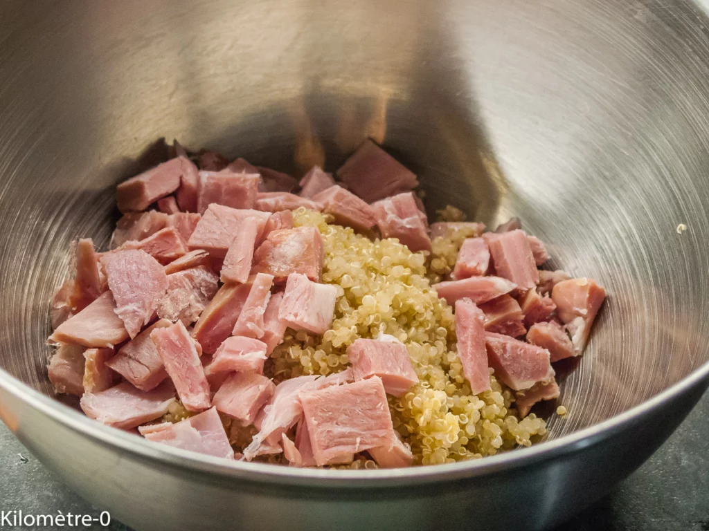 Salade de quinoa, haricots verts, tomates et jambon - Étape 6