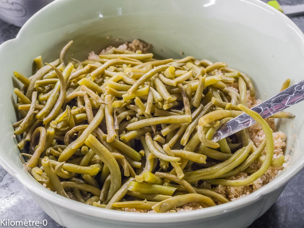 Salade de quinoa, haricots verts, tomates et jambon - Étape 7