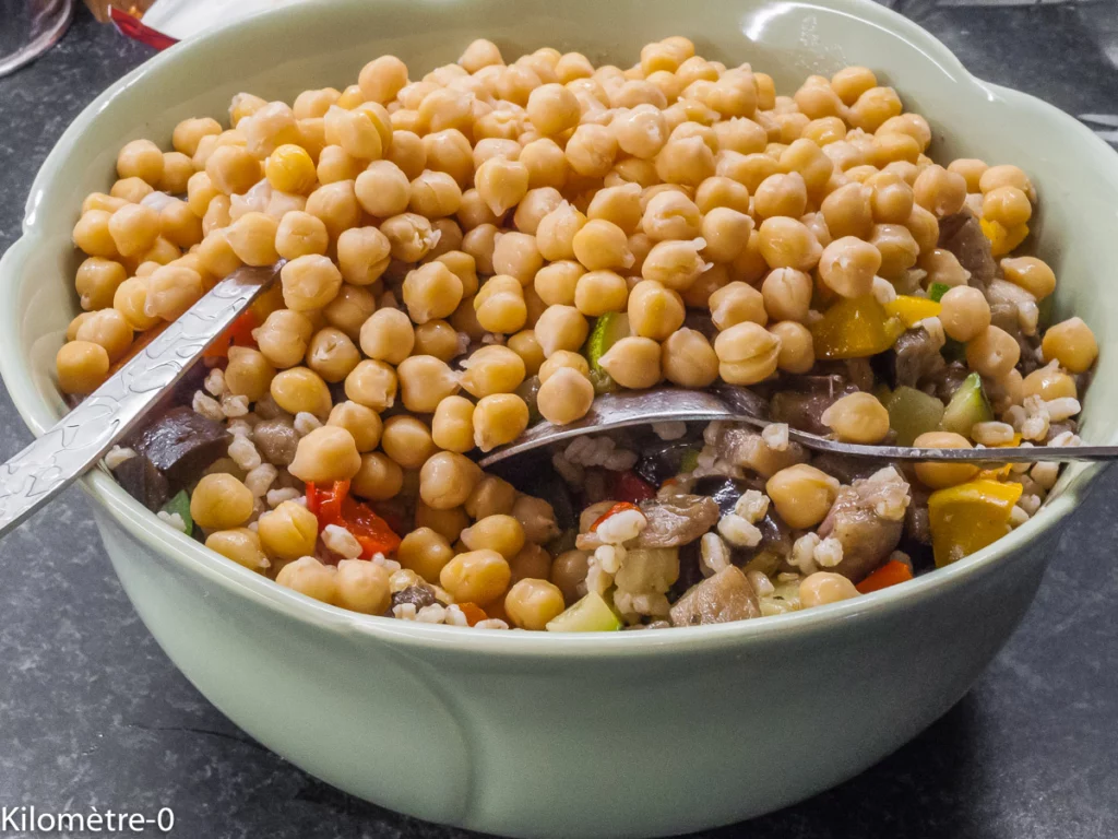 Salade de blé aux pois chiches et légumes - Étape 11
