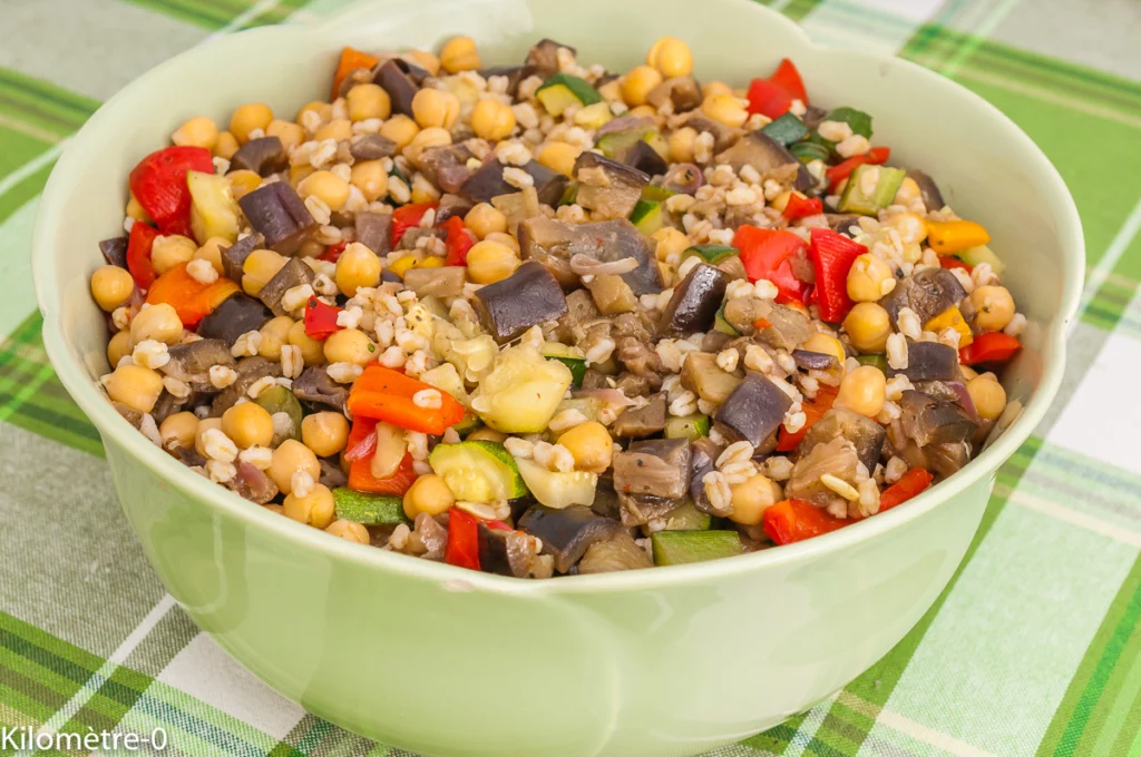 Salade de blé aux pois chiches et légumes - Étape 12