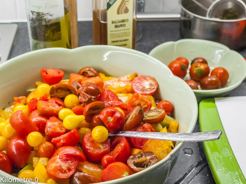 Salade de haricots rouges, sarrasin, tomates et concombre - Étape 7