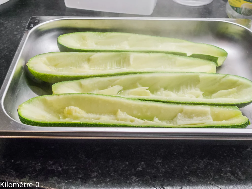 Courgettes farcies à la polenta et aux cèpes - Étape 3