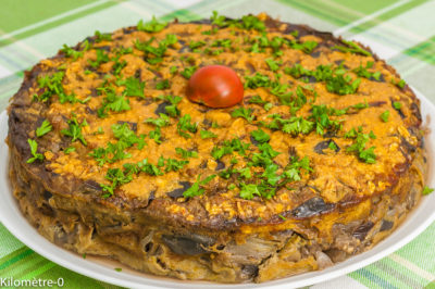 Photo de recette de gâteau d'aubergines, oeufs, facile, gâteau salé, cake salé, été, automne, bio, végétarien, healthy, Kilomètre-0, blog de cuisine réalisée à partir de produits de saison et issus de circuits courts