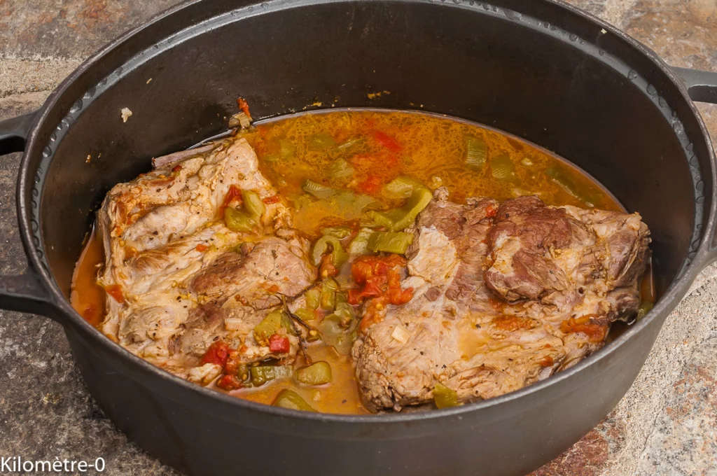 Travers de porc mijoté aux poivrons et aux tomates - Étape 9