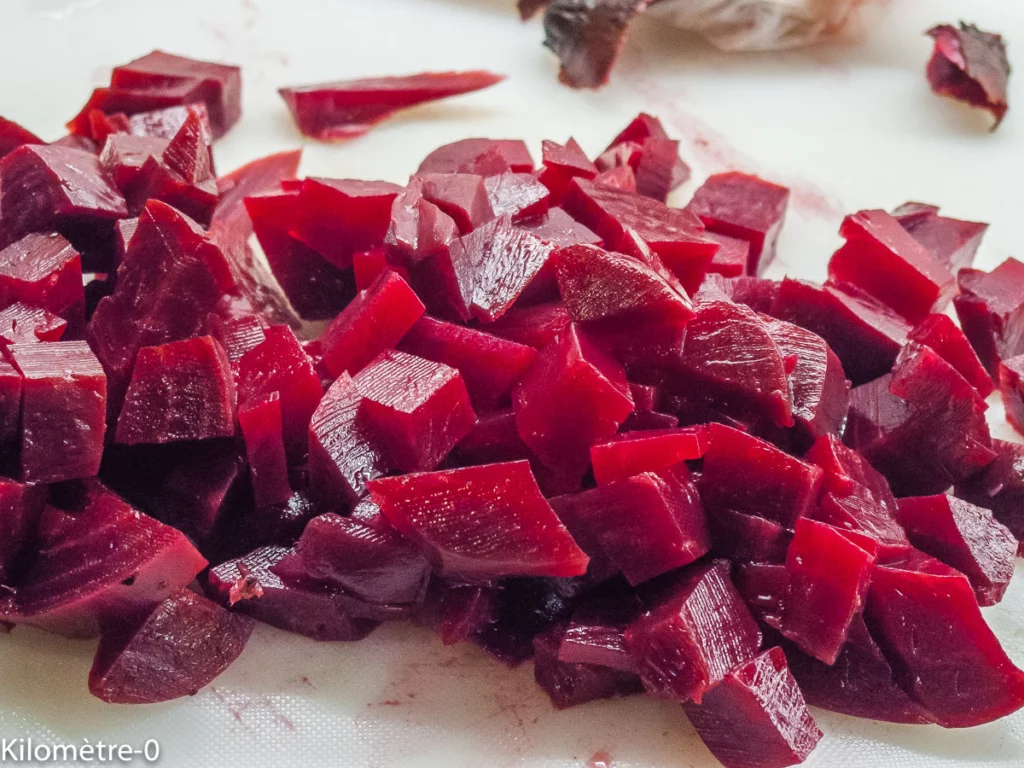 Salade de lentilles aux pois chiches, poireaux et betteraves - Étape 5