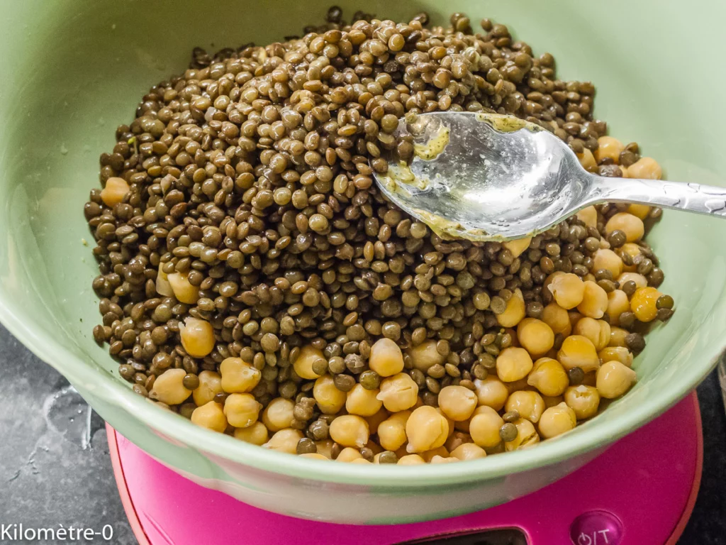 Salade de lentilles aux pois chiches, poireaux et betteraves - Étape 7