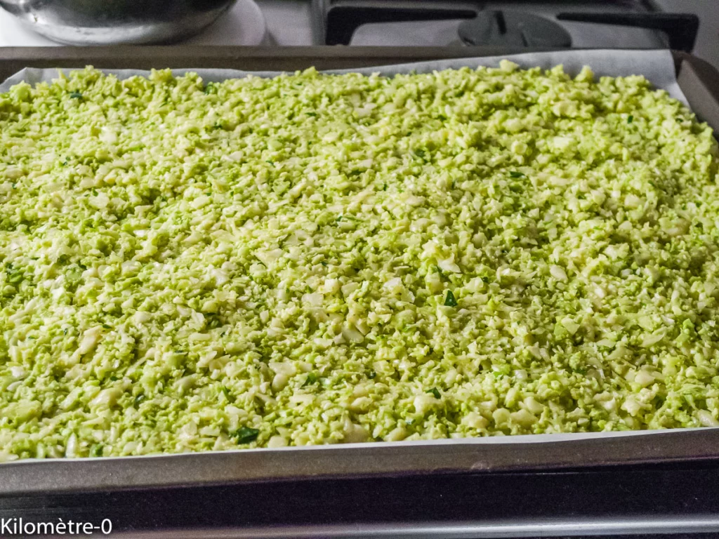 Pizza de chou romanesco au chorizo et crevettes - Étape 5