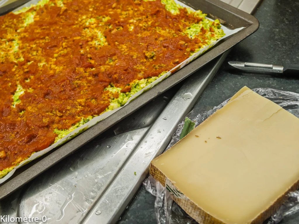 Pizza de chou romanesco au chorizo et crevettes - Étape 8