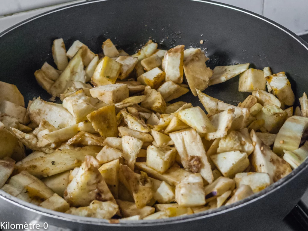 Aubergines farcies aux poires - Étape 5