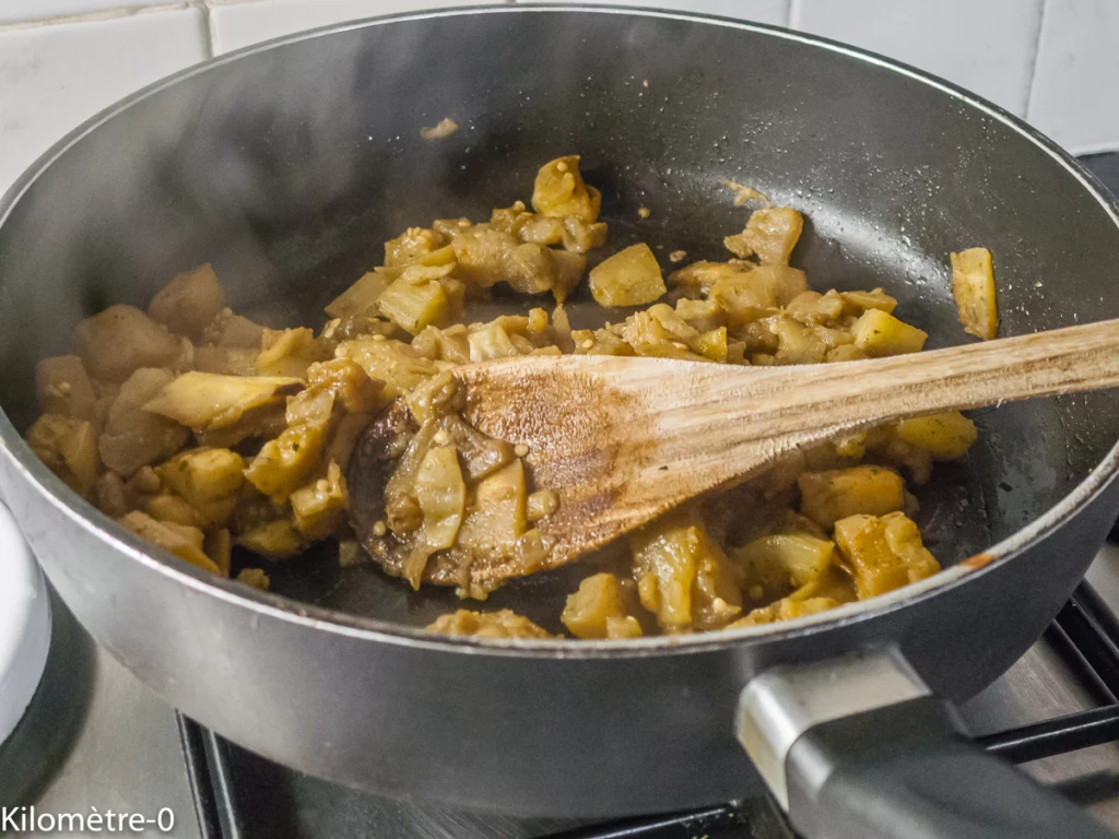 Aubergines farcies aux poires - Étape 6