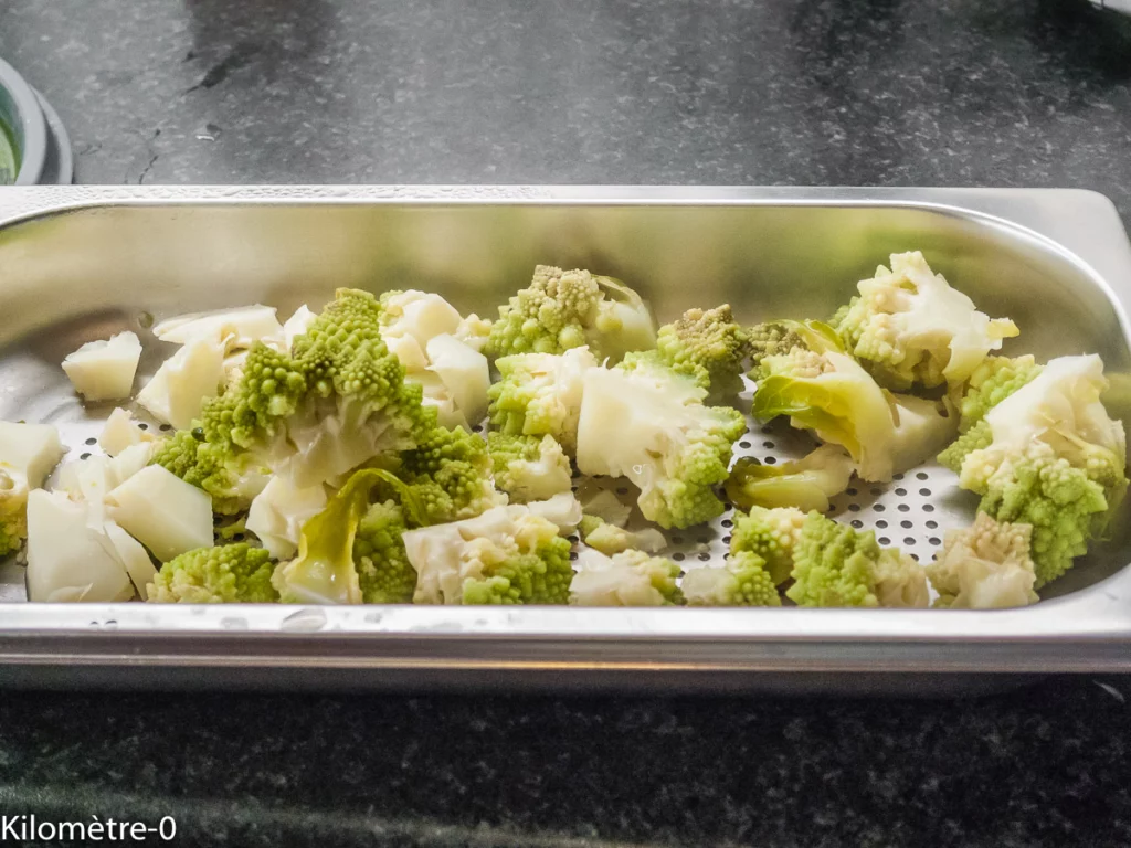 Saint jacques et crevettes au chou romanesco - Étape 2