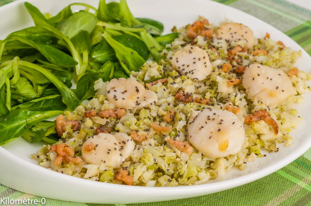 Saint jacques et crevettes au chou romanesco - Étape 6
