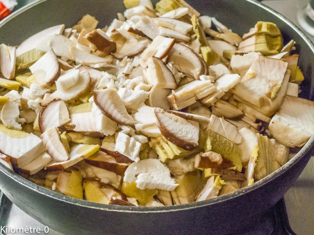 Pintade aux brocolis et cèpes - Étape 4