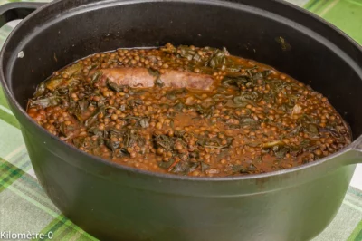 Lentilles aux épinards et merguez de bœuf : étape 12 — et les merguez.
