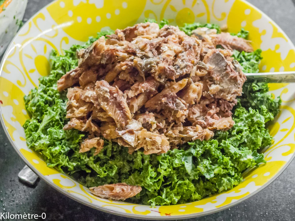 Chou kale aux sardines et à la grenade - Étape 5