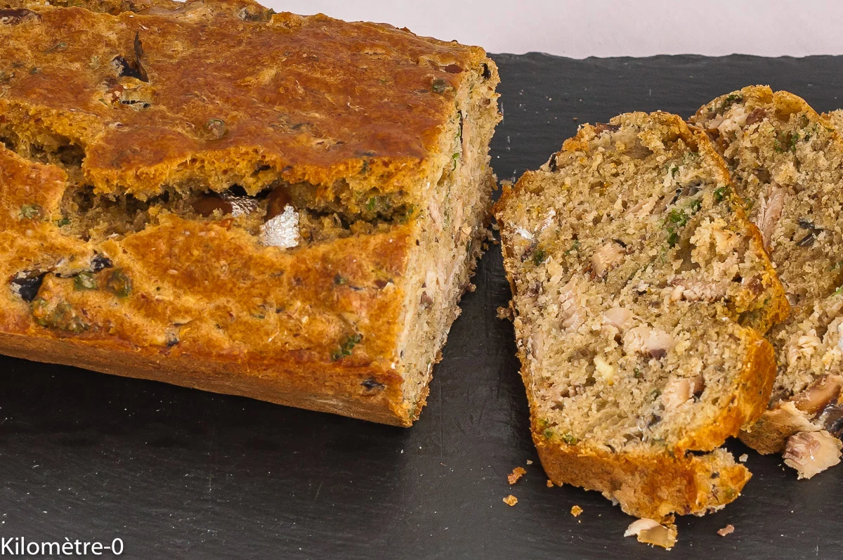 Photo de recette de cake, salé, apéro, sarines, mouette d'Arvor, facile, rapide, économique, de Kilomètre-0, blog de cuisine réalisée à partir de produits de saison et issus de circuits courts