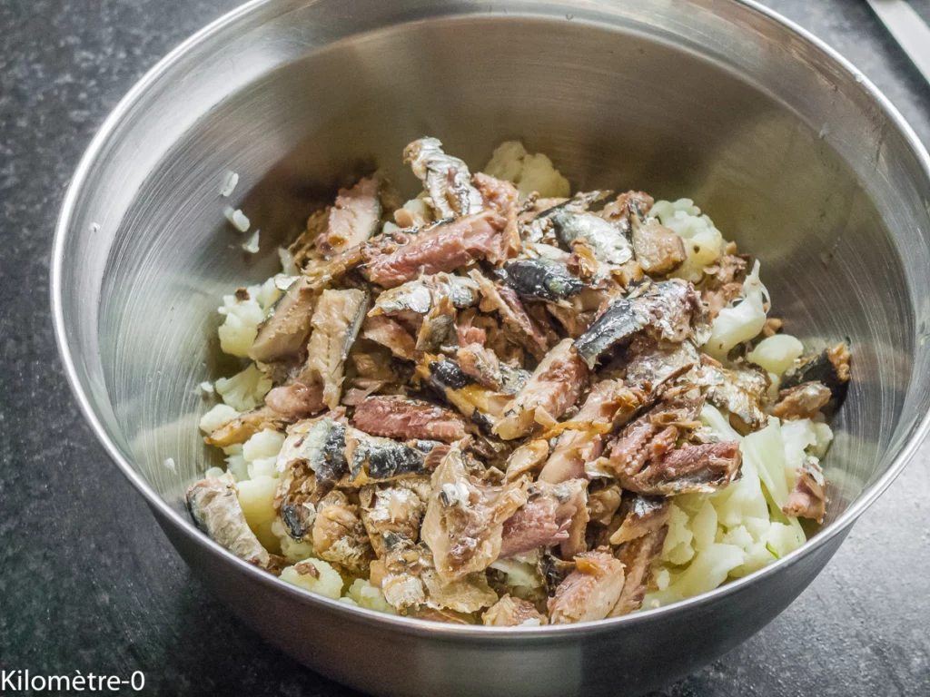 Flan salé de choux fleurs aux sardines - Étape 3