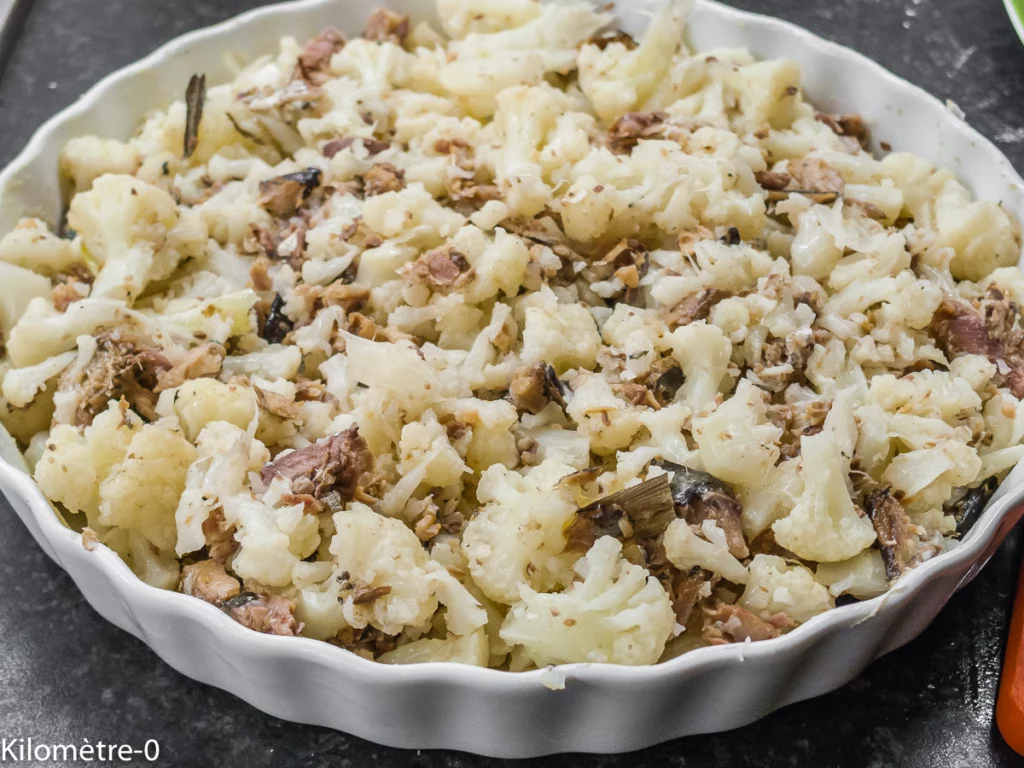 Flan salé de choux fleurs aux sardines - Étape 6