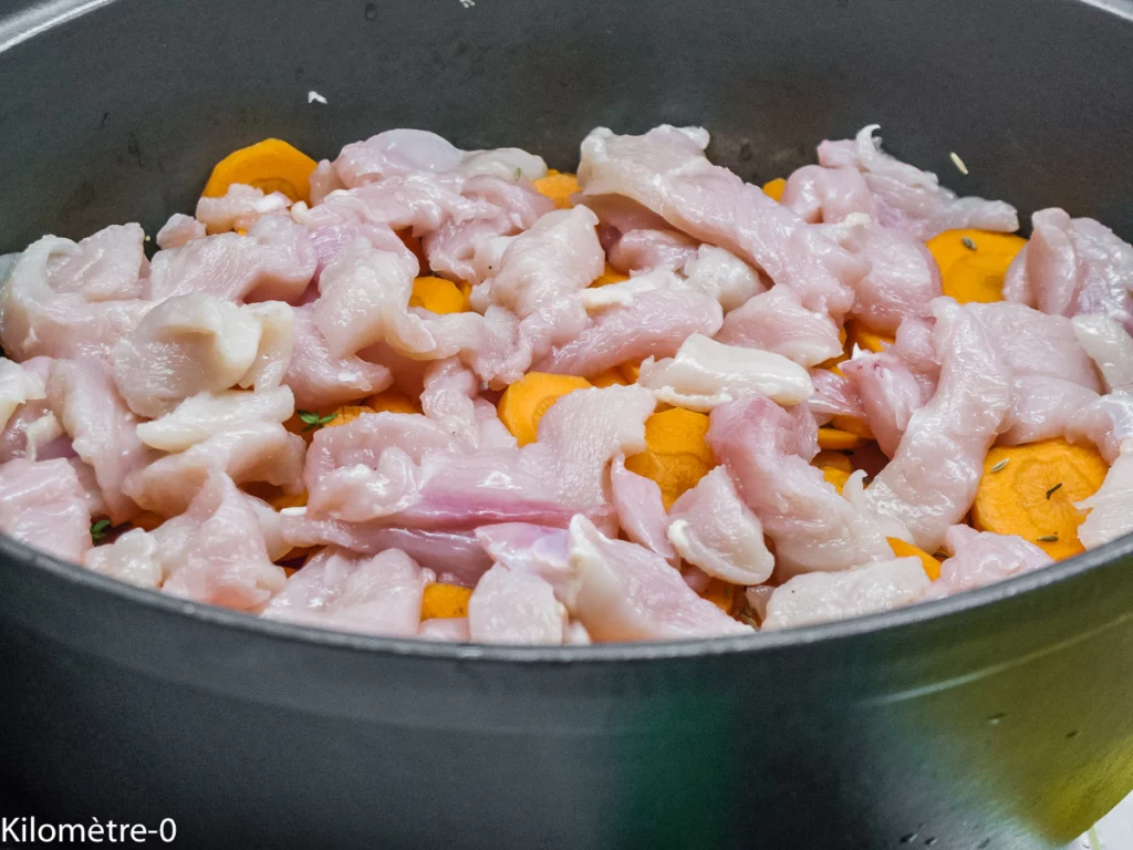 Ragoût de poulet aux pommes-Apple chicken stew - Étape 6